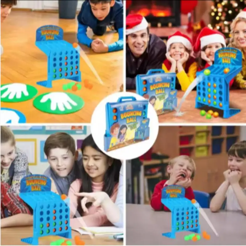 Bouncing Linking Shots Board Game, Connect 4 Shots Bounce Ball Shooting Game, Portable Desktop Party Puzzle Toy Parent‑Child Int view 2