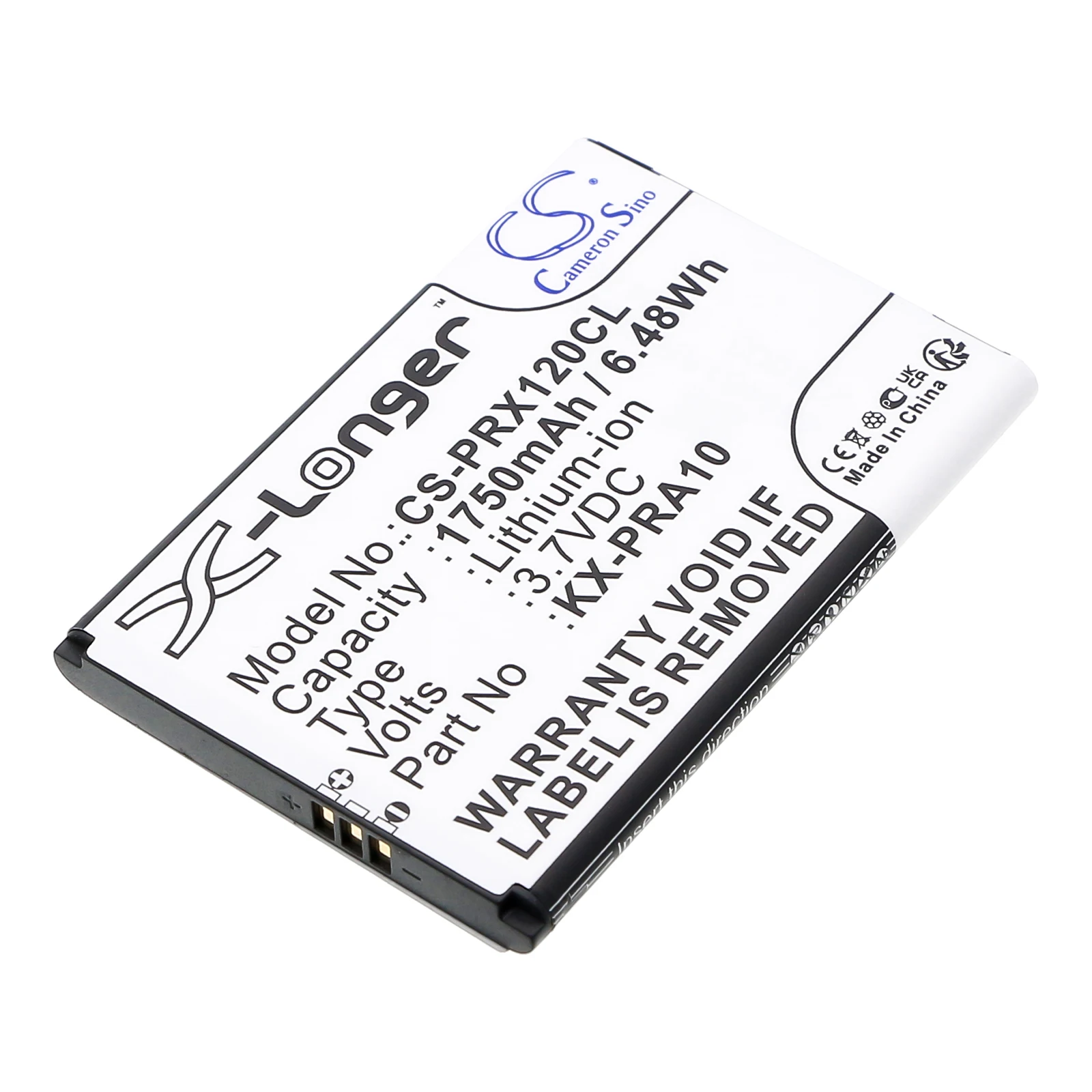 

Li-ion Cordless Phone Battery for Panasonic, 3.7V, 1750mAh, Compatible Models: KX-PRX110, KX-PRX110GW