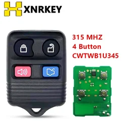 XNRKEY 4 ปุ่ม 315Mhz รีโมทคีย์สําหรับ Ford Mustang Focus Lincoln LS Town Car Mercury Grand Marquis Sable Remote Key