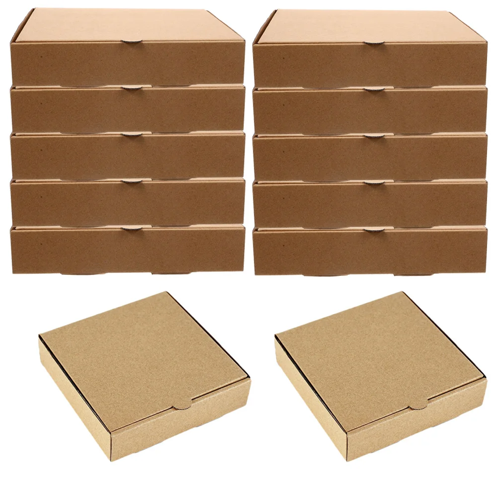 12pcs Thicken Pizza Storage Boxes Square Paper Pizza Box Pizza Takeout Organizer for Delivery small pizza boxes