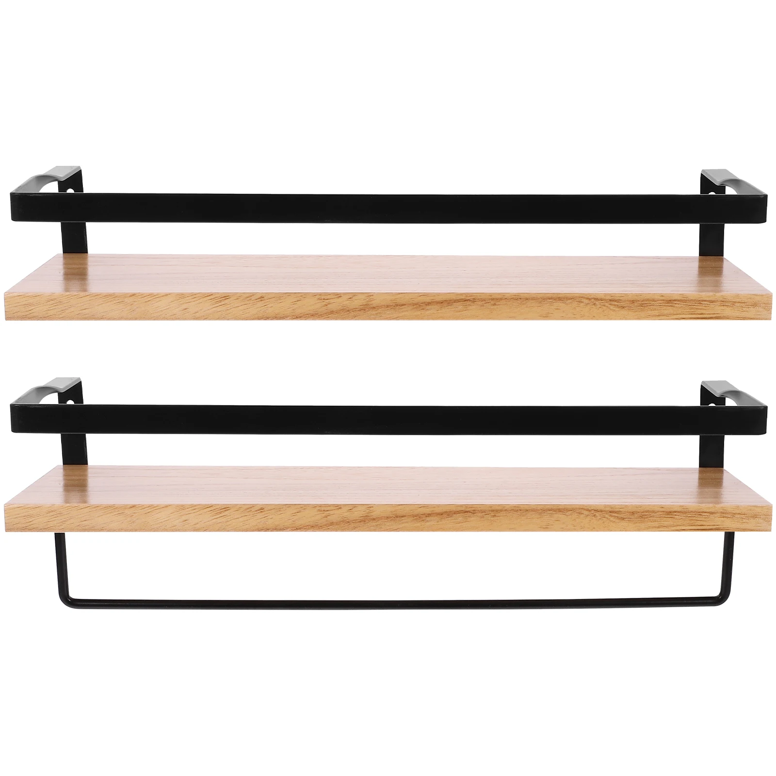 

1 set Wooden Floating Shelves Wall Mounted Storage Rack Bathroom Decorative Shelving Vintage Style Home Organization Solution
