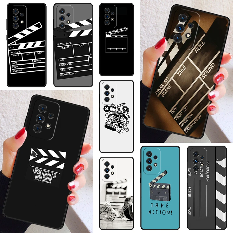 Film Movie maker Clapper board Phone Case Cover For Samsung Galaxy A52 A72 A73 A20e A21S A50 A70 A12 A42 A31 A40 A51 A71 A32 A80