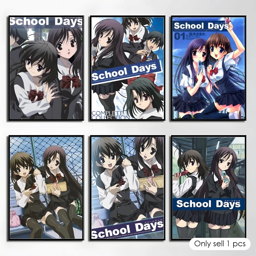 Video Game S-School Days Poster Elegant And Affordable Wall Art Stickers For Dormitory Living Room And Bedroom Spaces