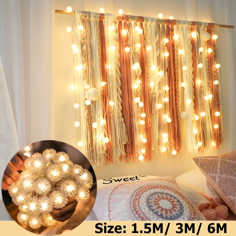 LED String Lights Romantic Dandelion Shape Garland Fairy Lights for Holiday Christmas Party Home Room Decorations Lighting Lamp