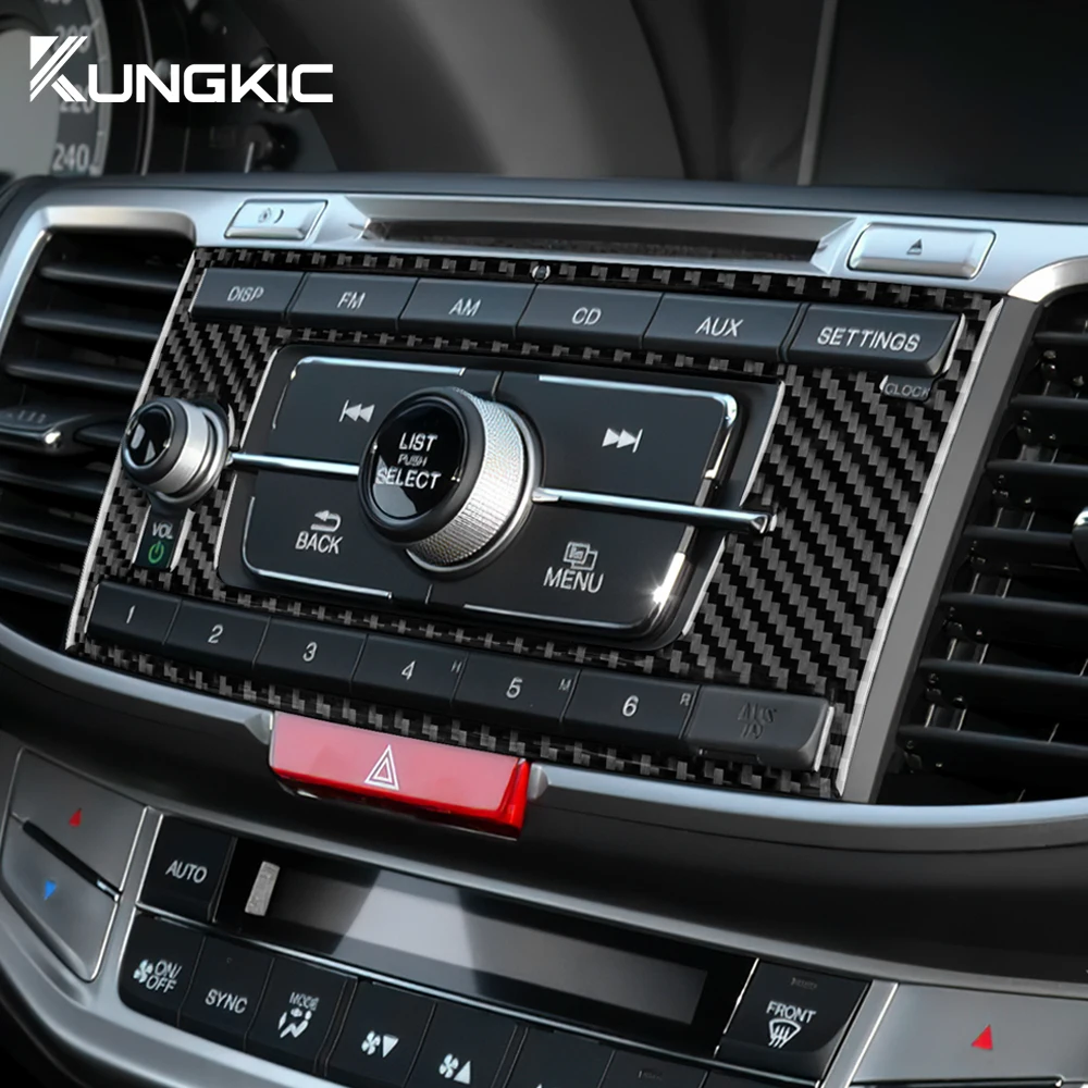 

Car Central CD Frame Real Soft Carbon Fiber Sticker For Honda Accord 2013 2014 2015 2016 2017 Interior Trim Accessories