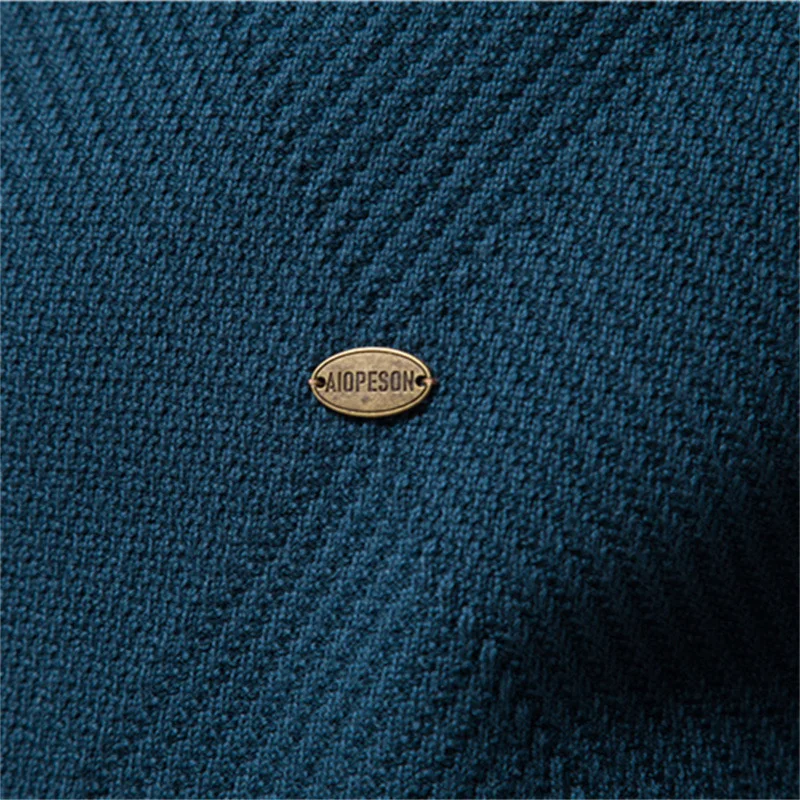 Men's Sweater Autumn Men's Cardigan Jacket New Fashion Solid Color Lapel Jacquard Sweater Turtleneck Casual Knitted Sweater Coat
