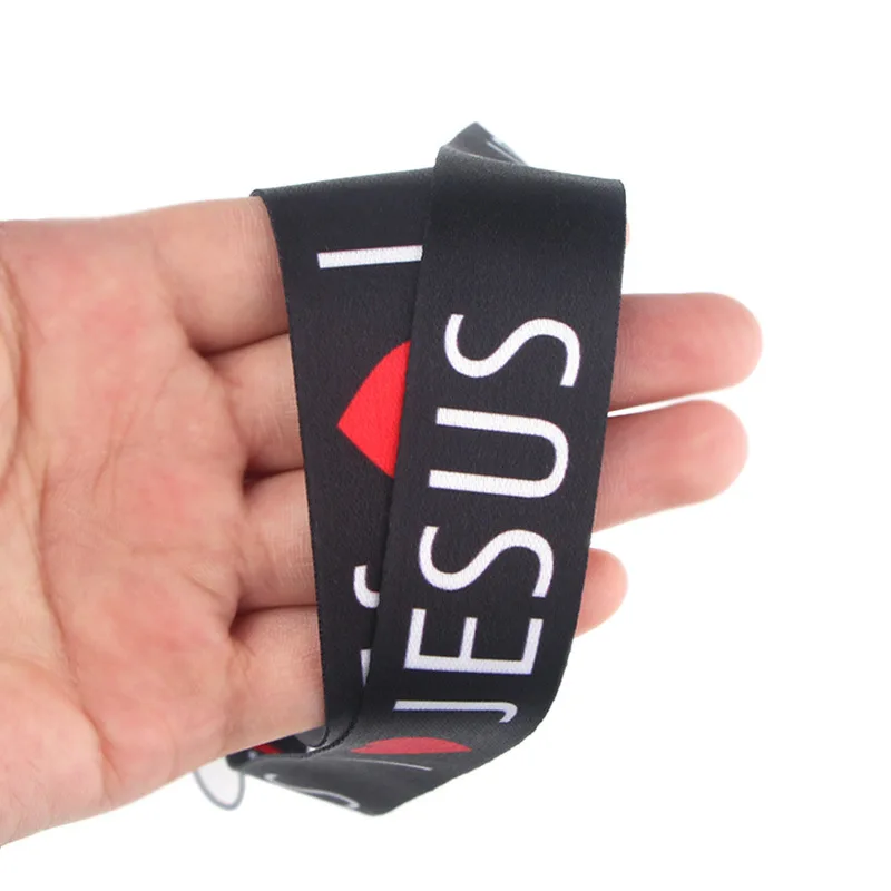 I Love Jesus Safety Hanging Neck Strap Lanyard Mobile Phone ID Name Badge Holder Anti-Lost Clasp Rope Keychain Landyards