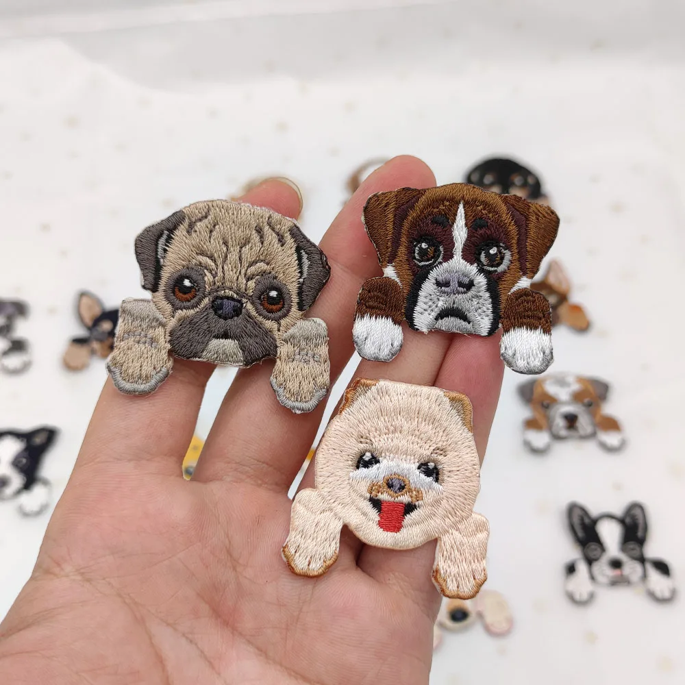 Cute Dog Patch Animal Embroidery Cloth Patches Ironing Clothing Backpack Coat Decoration Accessories Concealer Toppe Vestiti