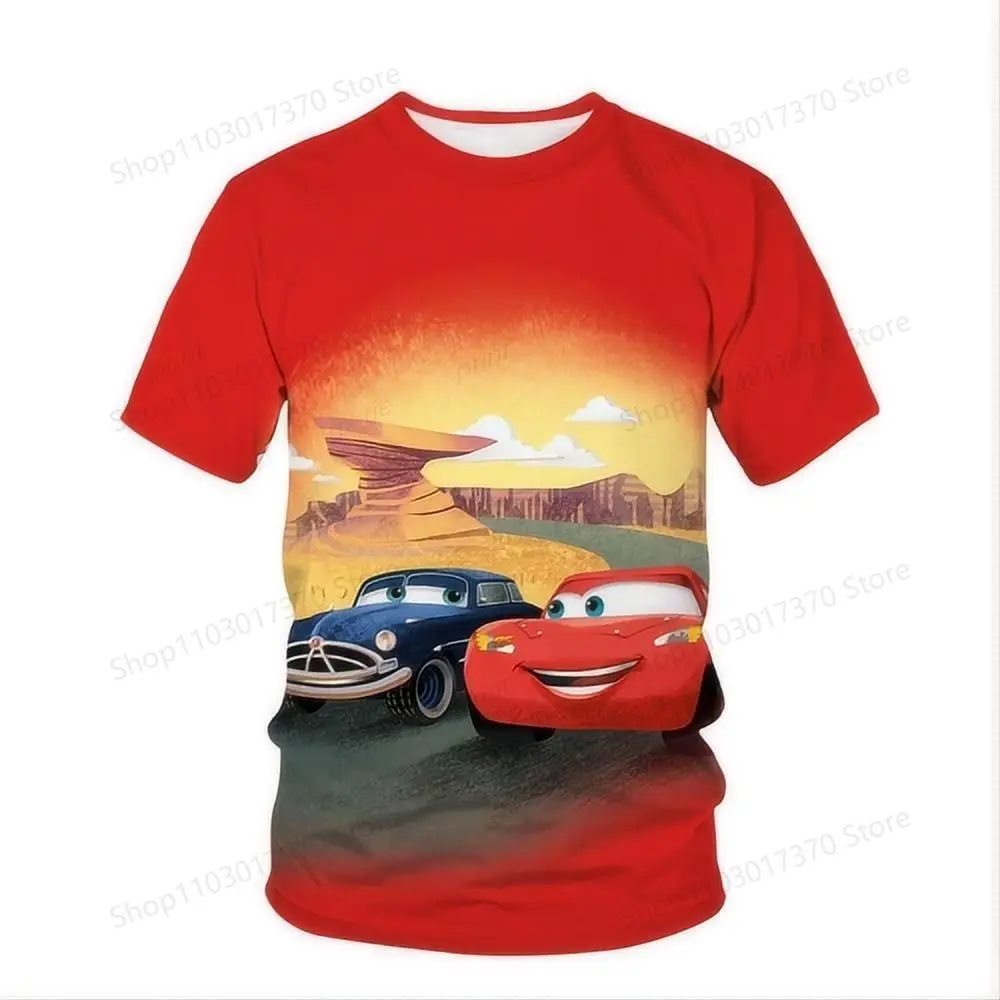 Disney Baby Boys Cartoon 3D Pixar Cars Lightning McQueen Children Short Sleeve T Shirts Girl Top Tee Men Women Clothing T-shirt