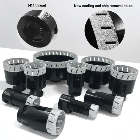 M14 날카로운 다공성 경사 홀 드릴 비트 6-100mm 대리석 홀쏘, 세라믹 타일 화강암 다이아몬드 드릴 비트에 적합