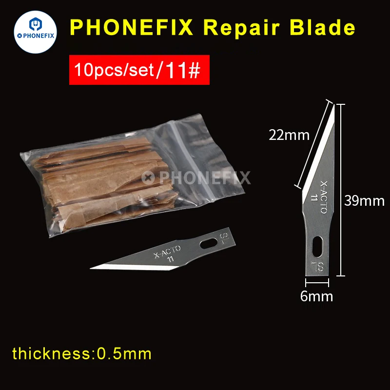 10 buah pisau bedah # 4A # 11 # 18 Pisau Kerajinan Pengganti Logam Anti Selip UkiranMainboard PCB SMD Peralatan Tangan Perbaikan PCB