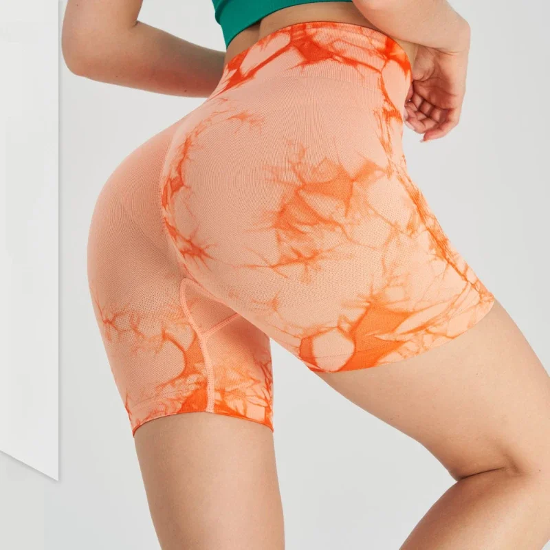 

Seamless Smiling Face Tie Dyed High Waisted Peach Buttocks Tight Pants