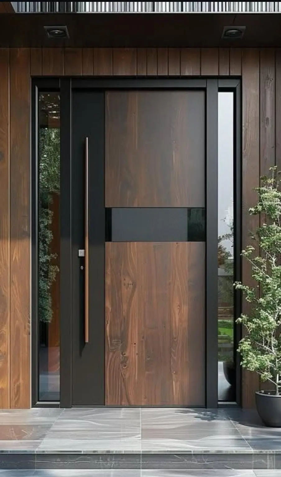 Smart Modern Entrance Door Customized Styles and Size Sound-insulating Main Door Windproof Weatherproof Suitable for House