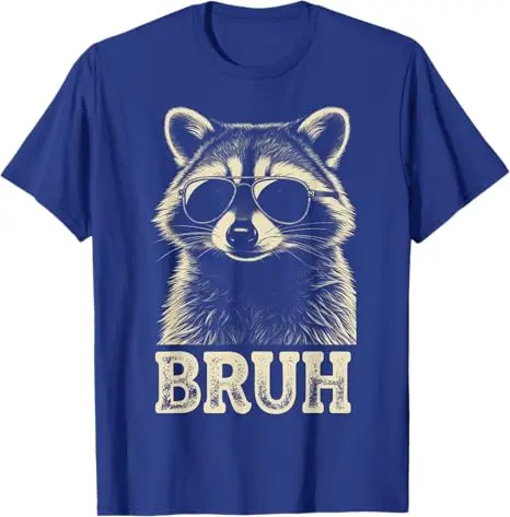 Coole Waschbär-Sonnenbrille Bruh Lustiges T-Shirt für Waschbär-Liebhaber Jungen Mode Teenager Neuheit Geschenk Y2k Streetwear Süßes T-Shirt Coole Kleidung – Detail 5