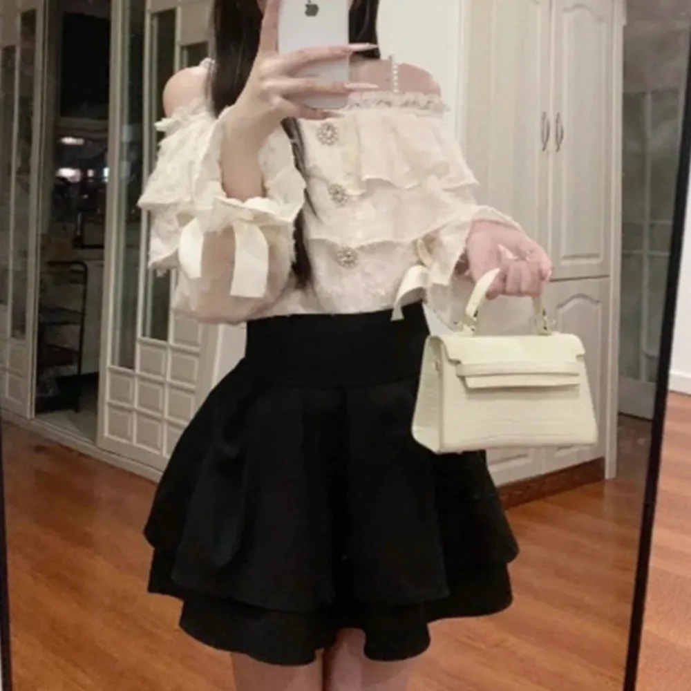

Kuzuwata New Sweet Temperament High Waist Skirt Irregular All-match Slim Simple Faldas Japan Office Lady Elegant Mujer Faldas