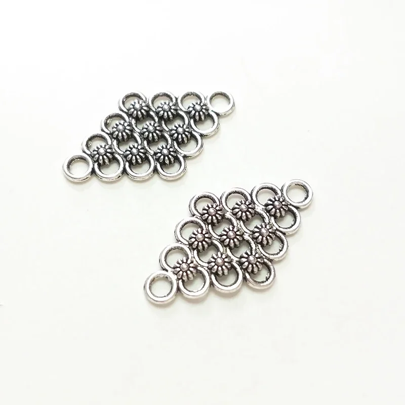 New Fashion 10pieces/bag 29*17mm Zinc Alloy  Porous Connector Charms Linker for DIY Necklace Jewelry Accessories