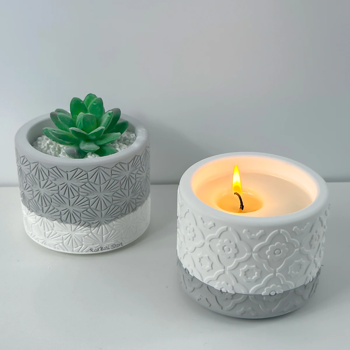 Concrete Flower Pot Silicone Molds DIY Plaster Cement Pottery Candle Jar Resin Crystal Storage Box Mould Planter Gardening Decor