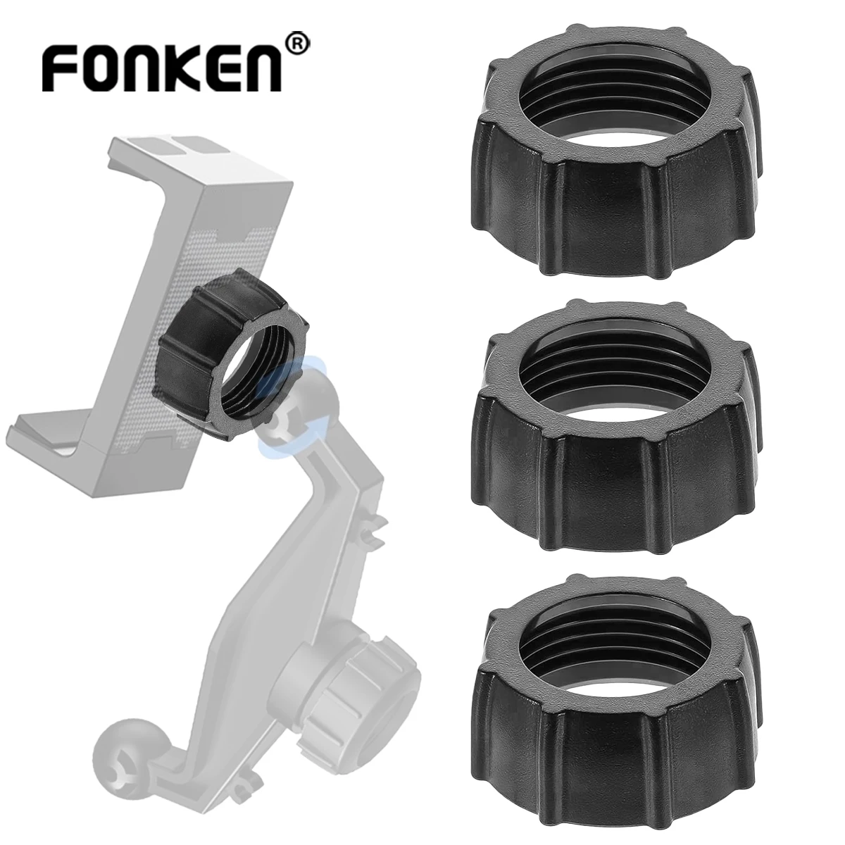 

5pcs/lot Bracket Nut for 17MM Ball Head Car Mobile Phone Holder Screw Nut Fixing Clip Ring Locking Stand Car Bracket Accessories