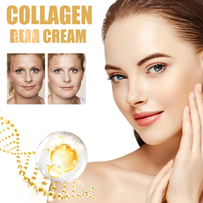 Collagen Cream Lift Firming reduce Nasolabial Folds Headlines fade fine lines Brighten skin remove Wrinkle Anti Aging face Cream