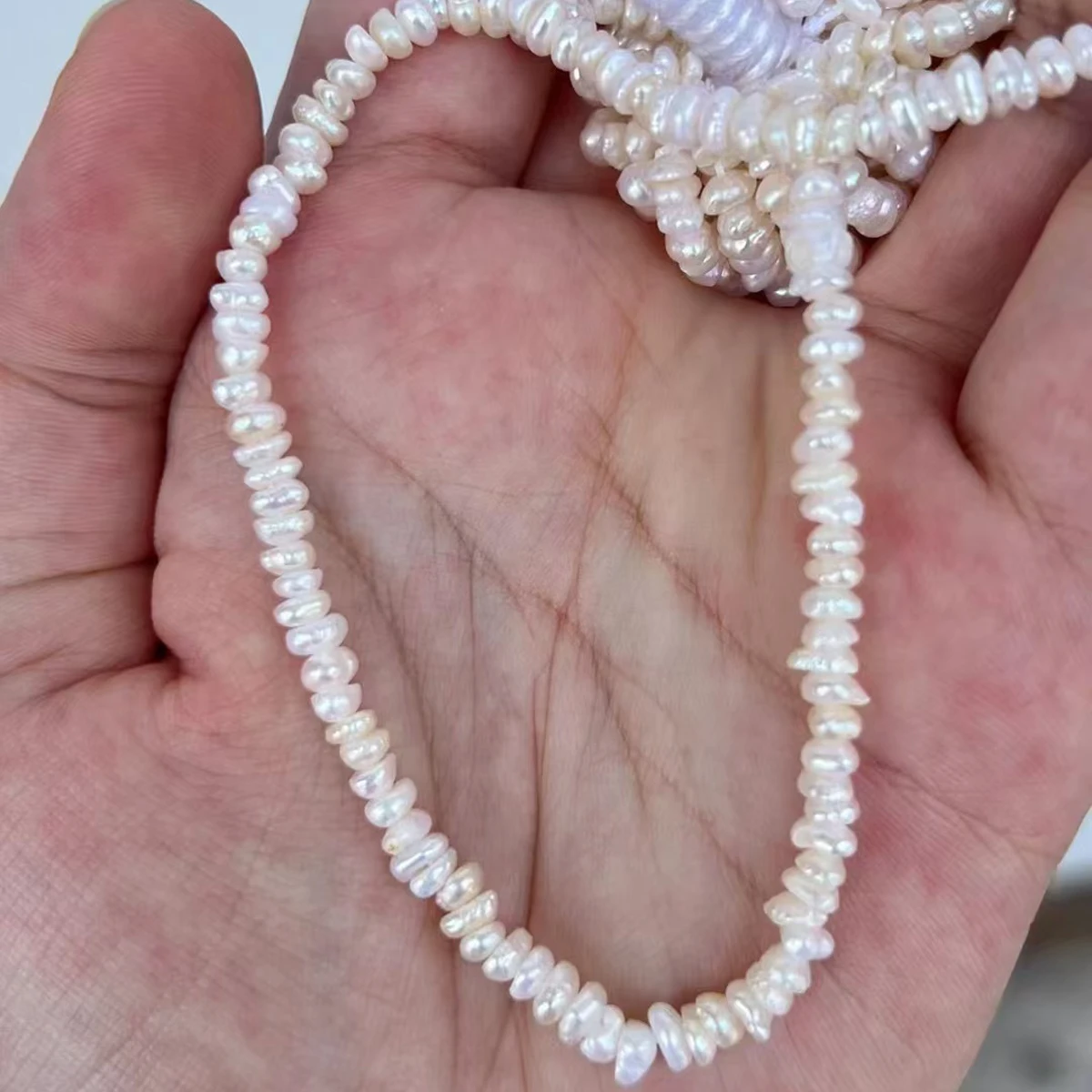 

4-4.5mm White Natural Freshwater Pearl Spacer Beads Irregularly Semi-finished Beads for Jewelry Making DIY Necklace Accessories