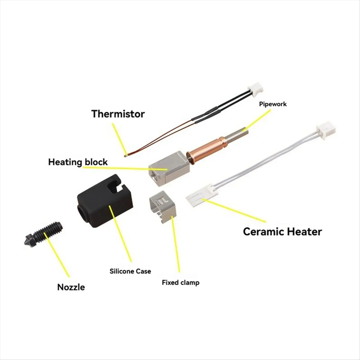 2026 جديد + ترقية Hotend Kit لـ 3 فوهات فولاذية صلبة لـ 3 كومبو 24 فولت 60 واط سخان ملحقات الطابعة ثلاثية الأبعاد #4