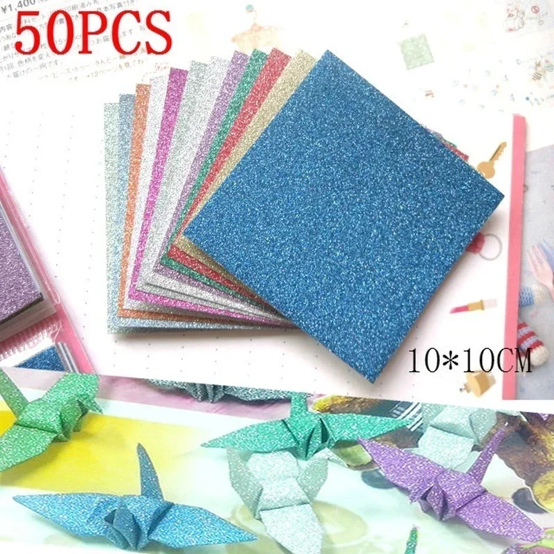 50pcs 10*10cm  Birthday Valentine's Day Gift Pure Color Origami Handmade Paper Heart Mix Colors Romantic for Lovers