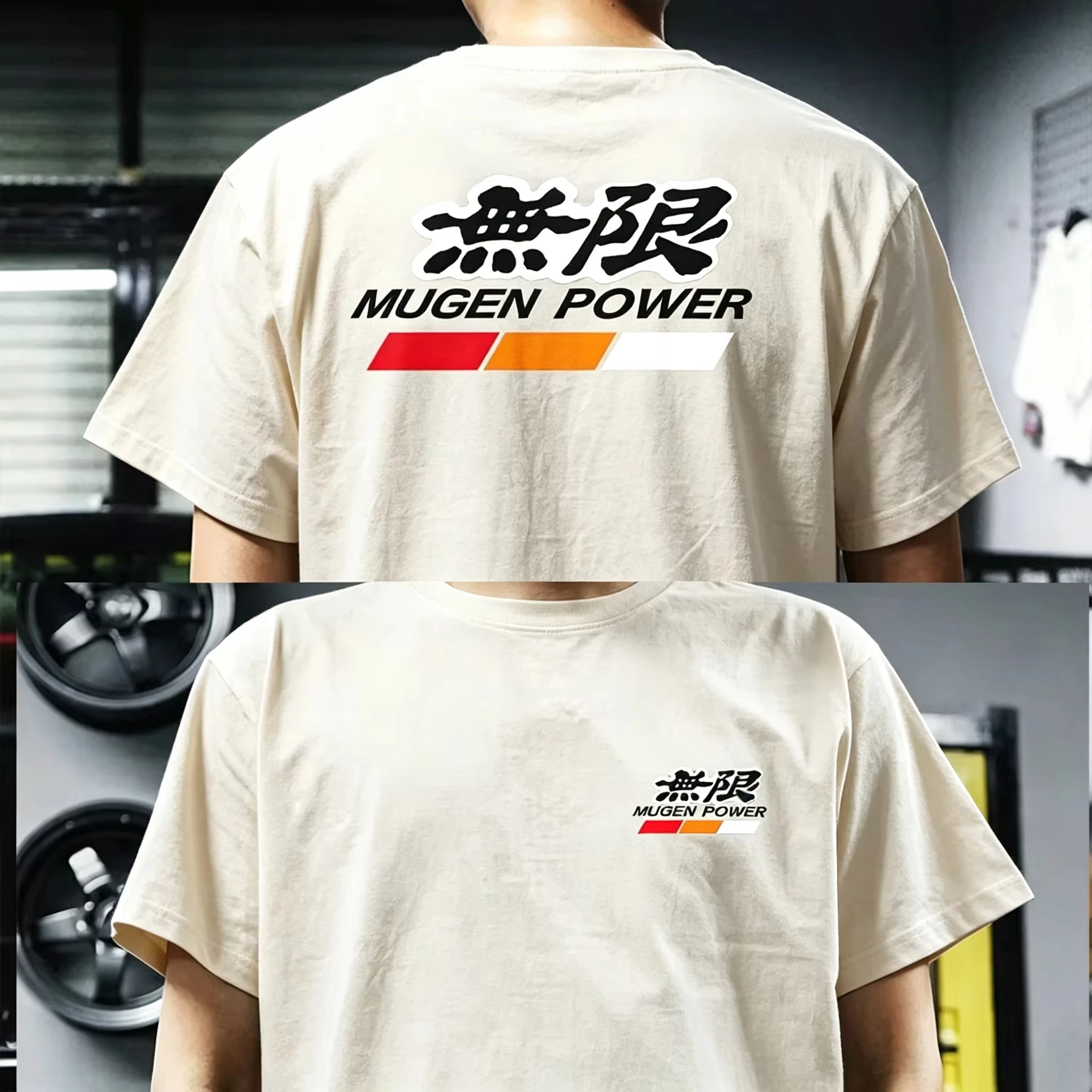 2026 New Parent‑Child Matching Oversized T‑Shirt Unisex JDM Car Power Style Back Print Black Streetwear Tops For Men Women Kids