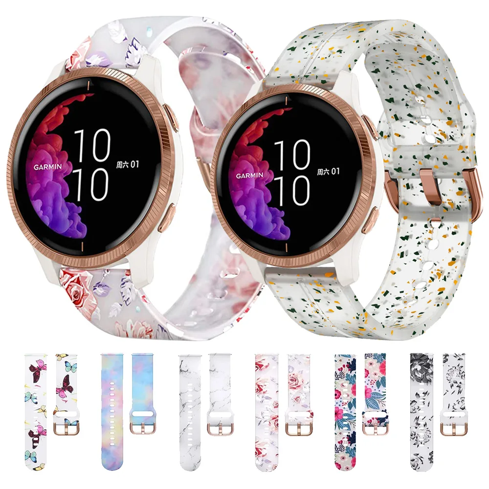 للغارمين Venu 2 زائد Vivoactive 3 سوار Venu SQ 2 فيفوموف HR Forerunner 245 645 55 سيليكون معصمه النساء 20 مللي متر حزام