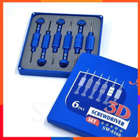 Screwdriver SW-8168 3D Strong Megnetic 6 In 1 Set For iPhone Notebook Watch And Glasses Repair With Magnetic Screwdriver Set