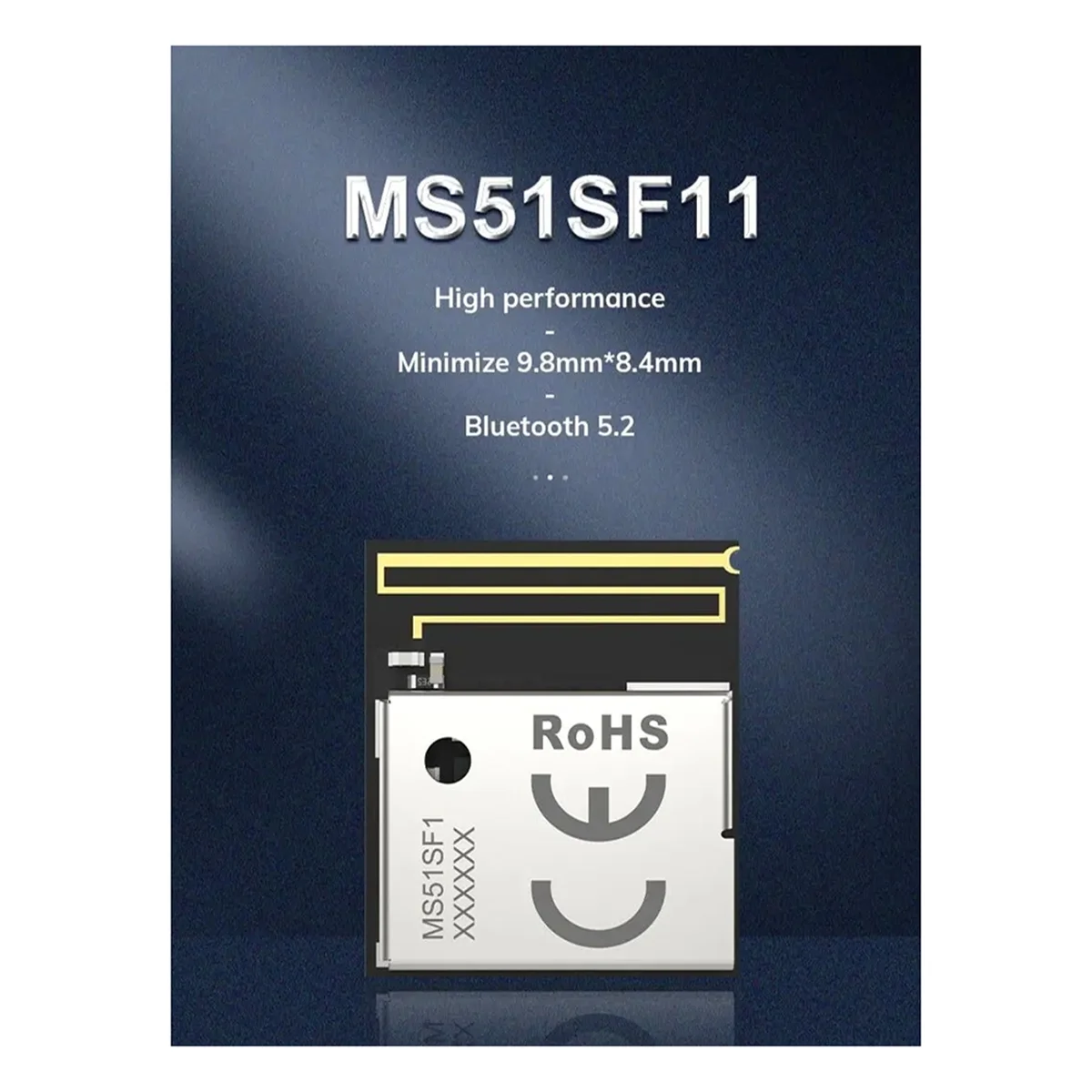 X62A_5 PCS Pequeño módulo Bluetooth Bajo consumo Bluetooth 5.2 MS51SF11