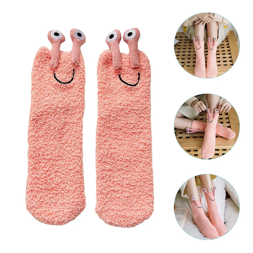 Cute Coral Fleece Socks Parent-child Wool Slipper Soft Slippers Sleeping