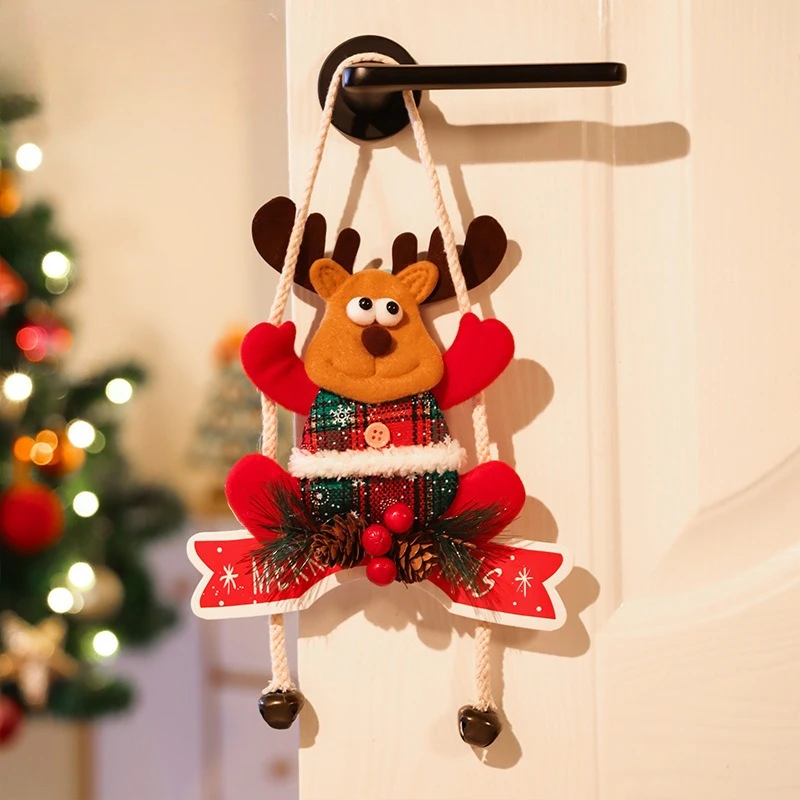 

Christmas Decorations Snowmen Elderly People Reindeer Door Hanging Ornaments Window Displays Indoor Scene Hanging Ornaments