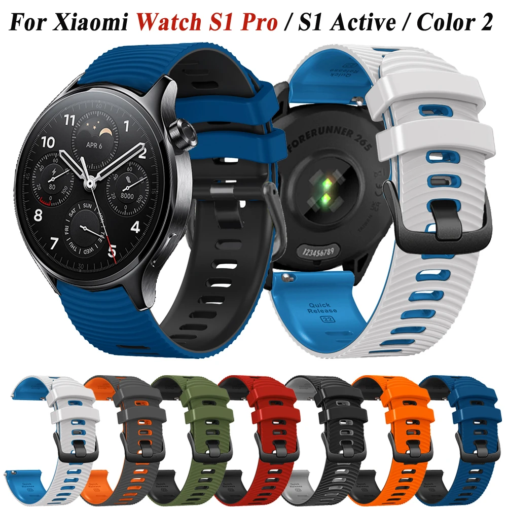 

Ремешок силиконовый для Xiaomi Mi Watch S1 Pro/Color 2 /S1 Active /Mi Watch S2 46 мм 42 мм, браслет для наручных часов, 22 мм