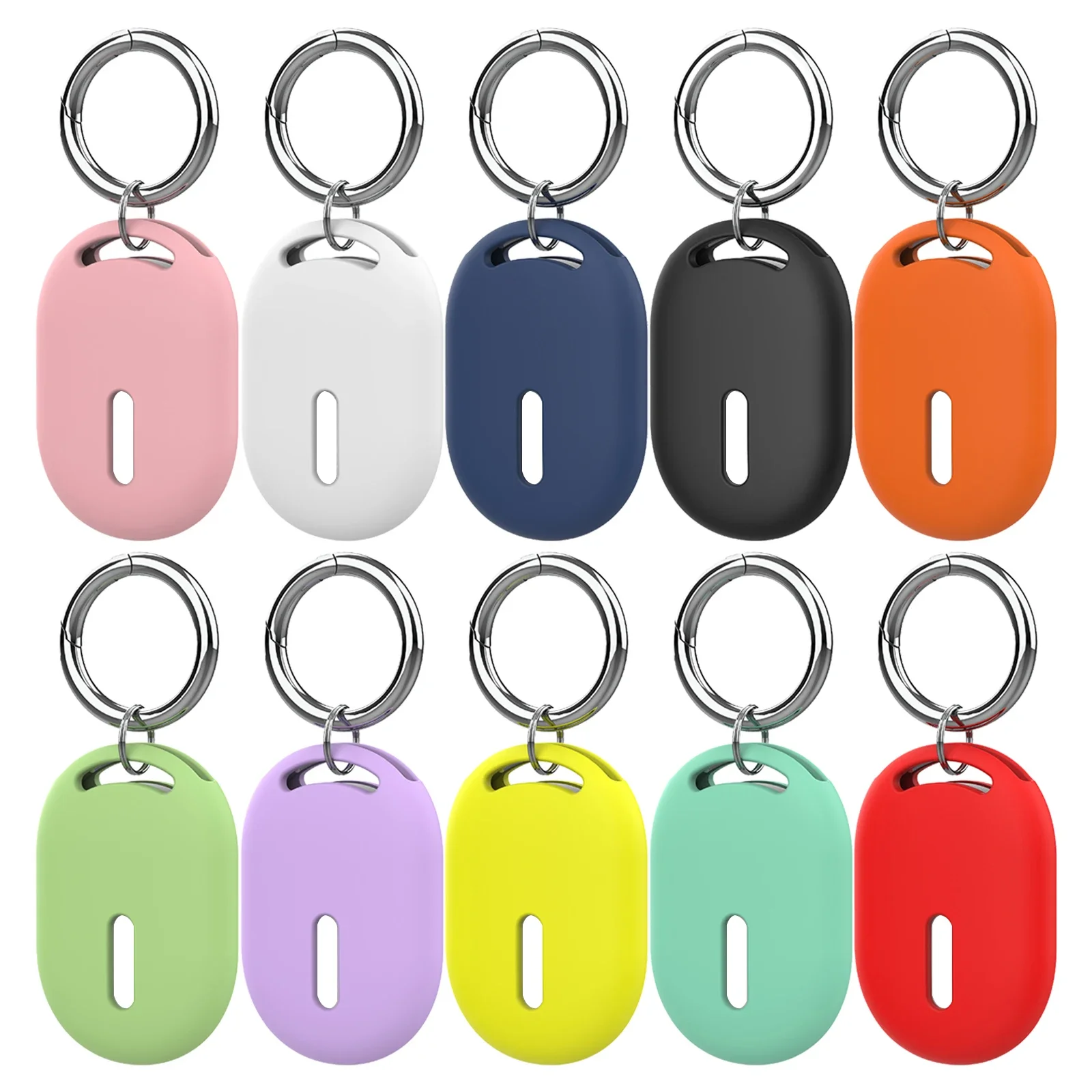 Funda protectora de silicona para Xiaomi Tag, dispositivo antipérdida, con llavero de Metal, cubierta de piel suave antiarañazos, accesorios para Xiaomi Tag