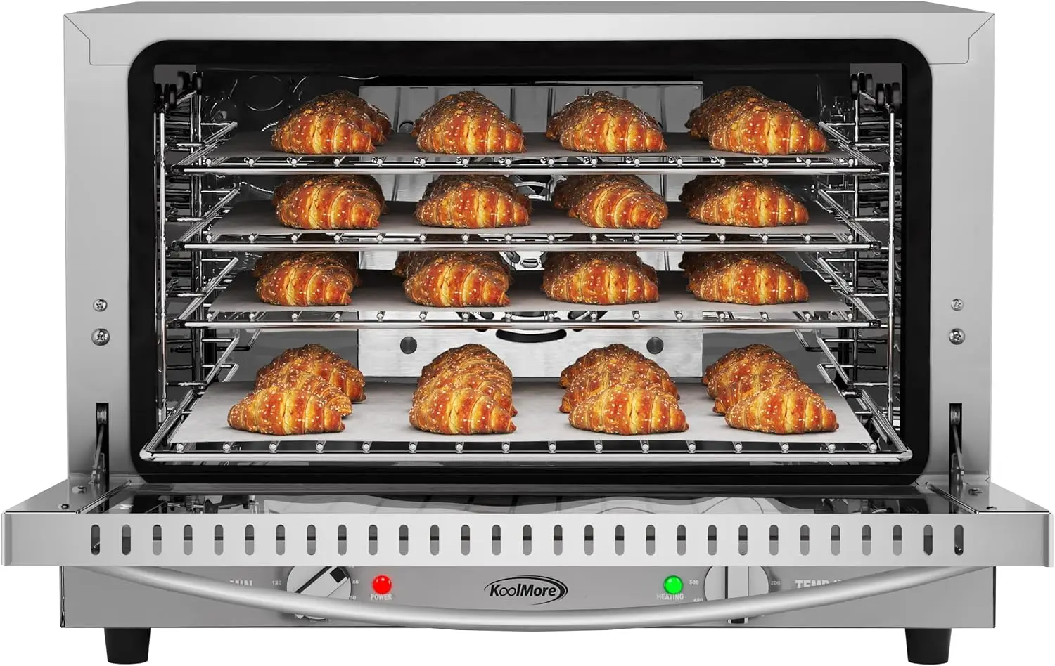 23 in. Commercial Countertop Convection Oven for Half-Size Pans with 4 Racks 1600W of Power in Stainless-Steel, ETL Listed for S