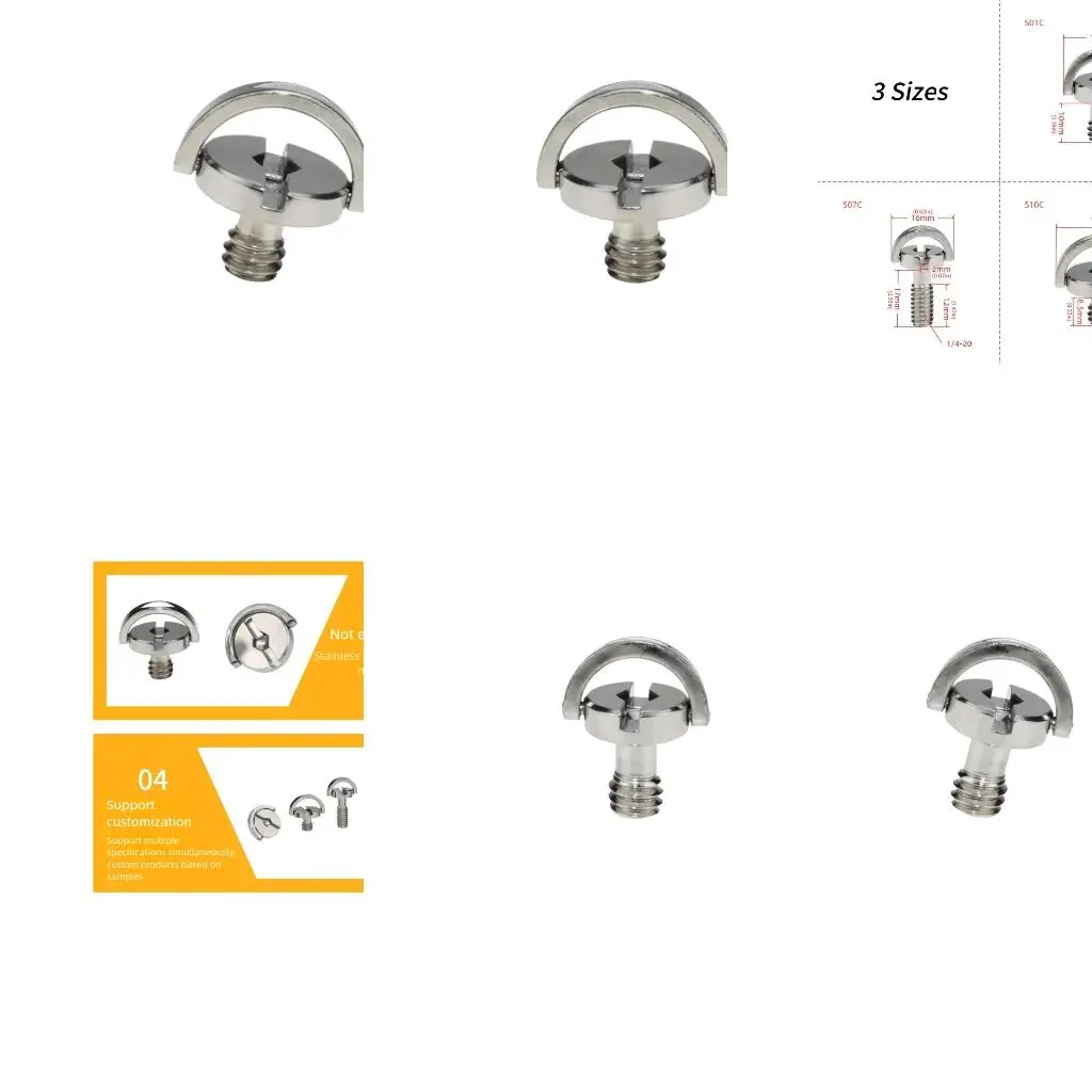 Professional 1/4inch Camera Mount Screw Corrosion Resistant Hexagon Rapid Installation Design
