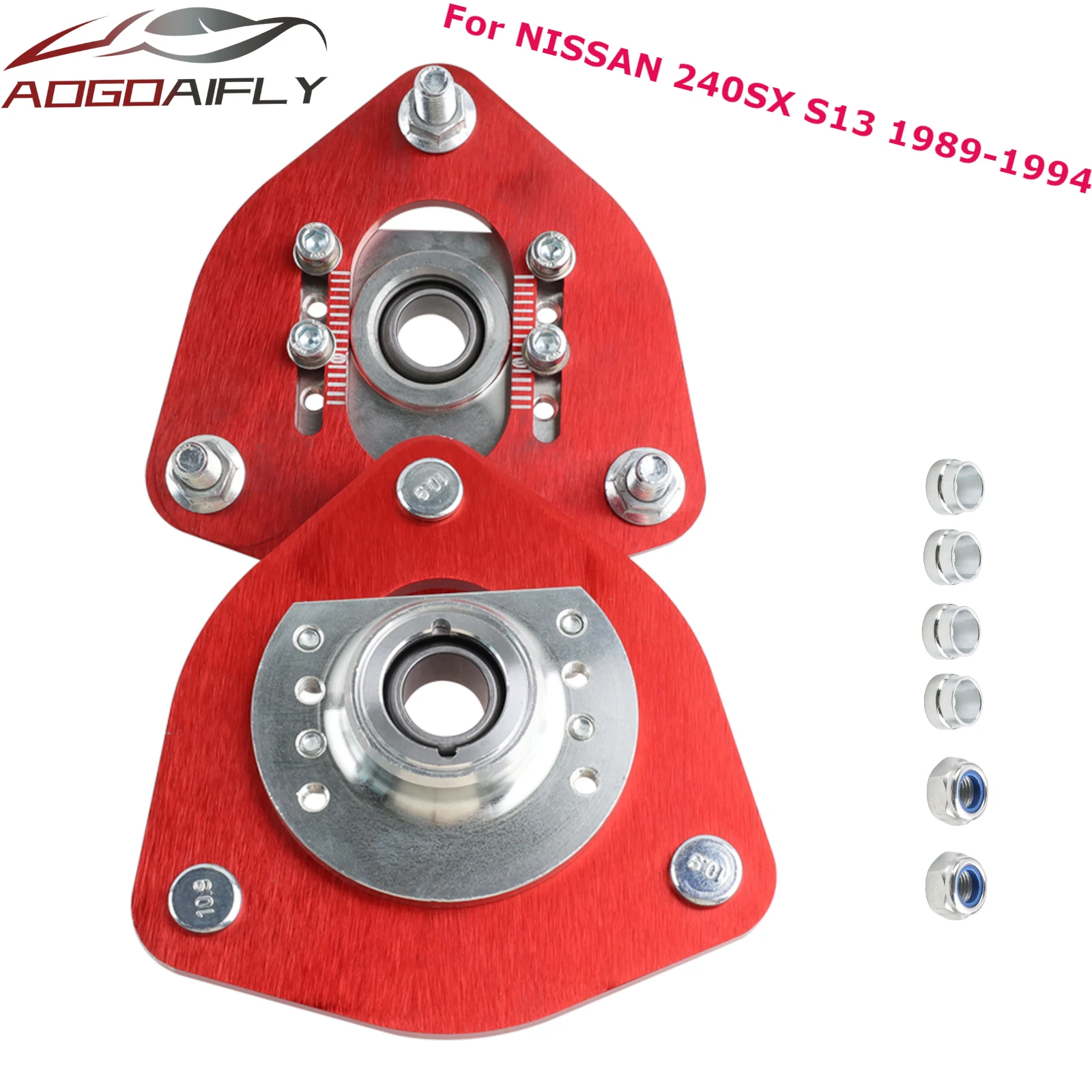 Kit de Suspensión Delantera con Soportes Superiores, Placa de Camber y Soporte Superior para NISSAN 240SX Silvia (S13) y Silvia (S15) Laurel