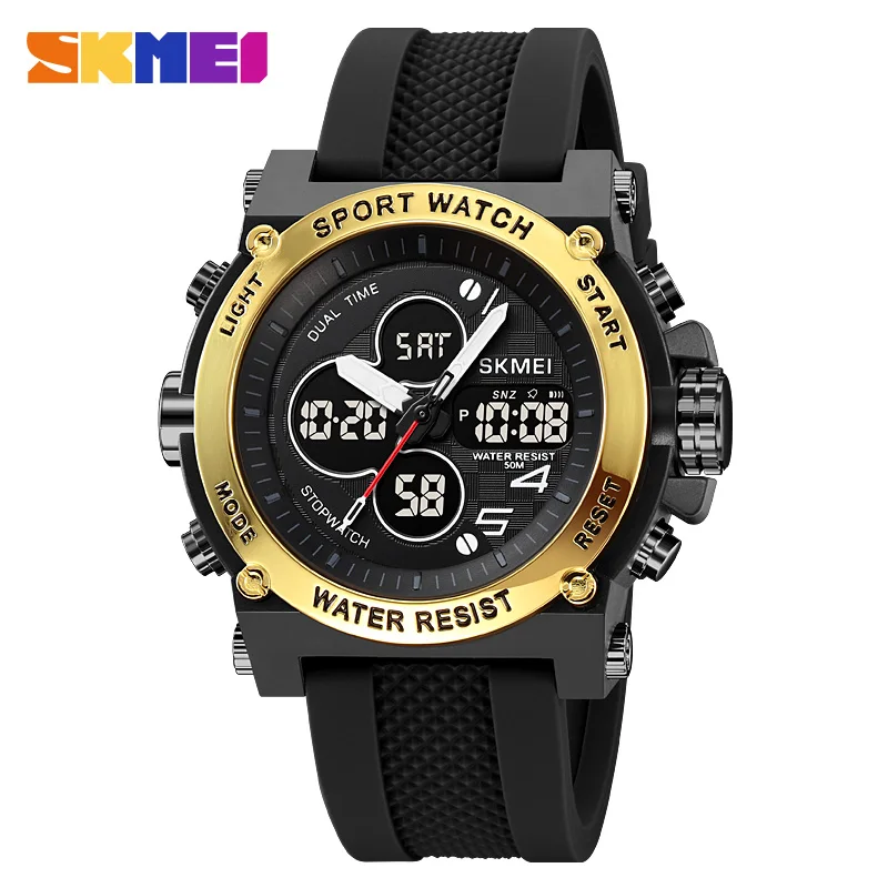 SKMEI Relogio Masculino Man Watch Fashion Outdoor Back Light Countdown Sport Watches Mens 5Bar Waterproof Stopwatch Wristwatches