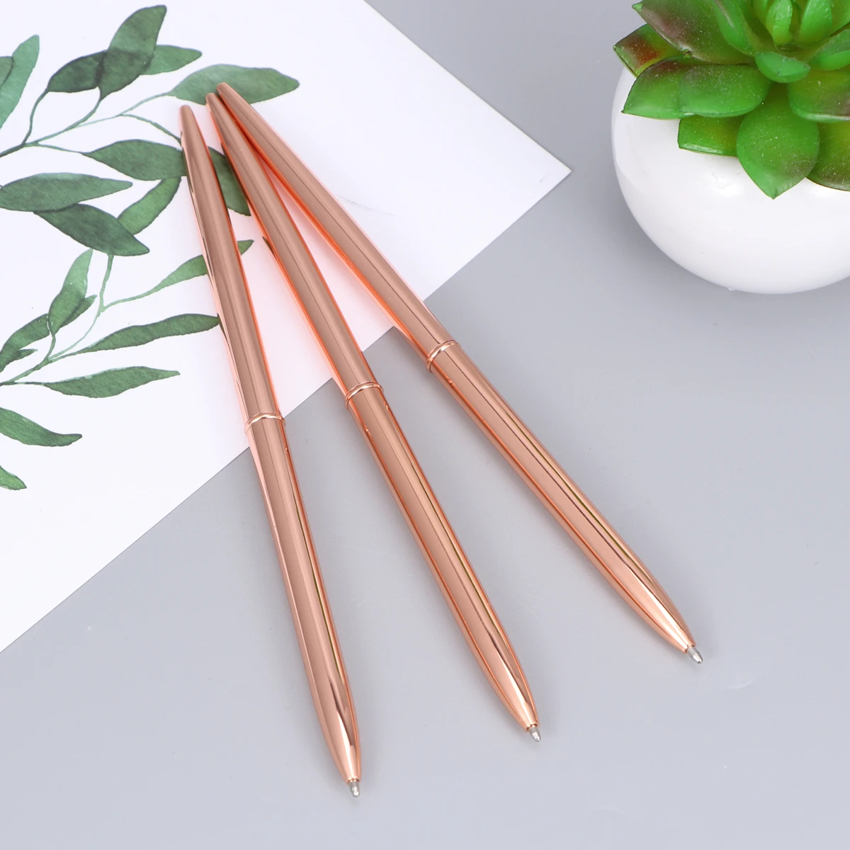 

6 PCS Metal Ballpoint Pens Unique School Supplies Cool Office Gel Pin Lanyard Luxe Twist Streamlined Form for School