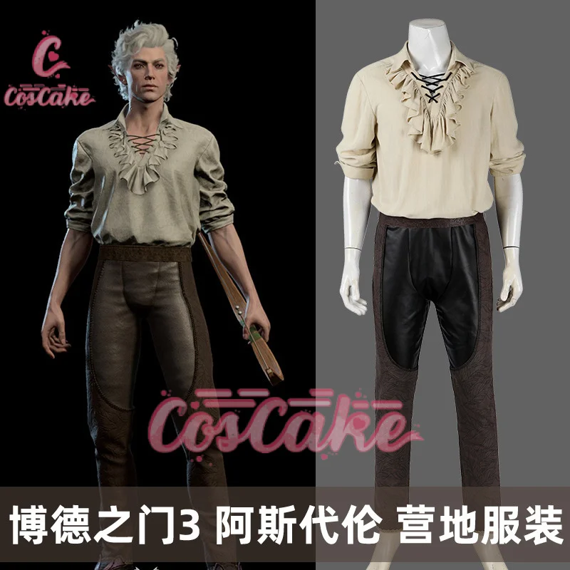 

Halloween Astorion Male Cosplay Vampires Shirt Anime Game Balder Gate 3 Costume Disguise Adult Men Roleplay Fantasia Outfits