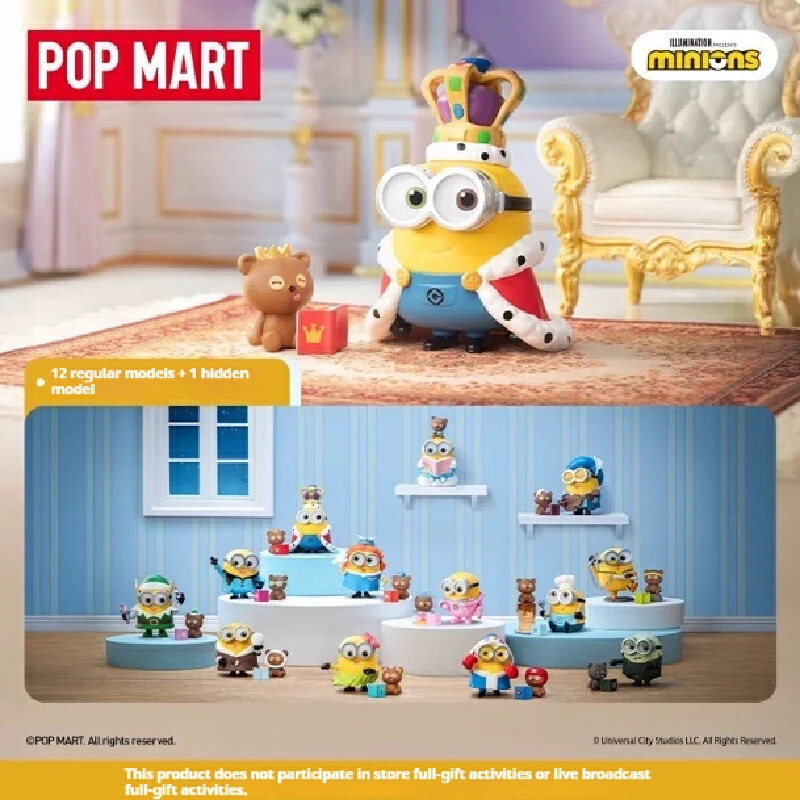 POPMART Minions-tiendas para dormir de la serie Bob y Tim, caja ciega, figura de Anime Kawaii, sorpresa misteriosa, adornos de moda, regalo