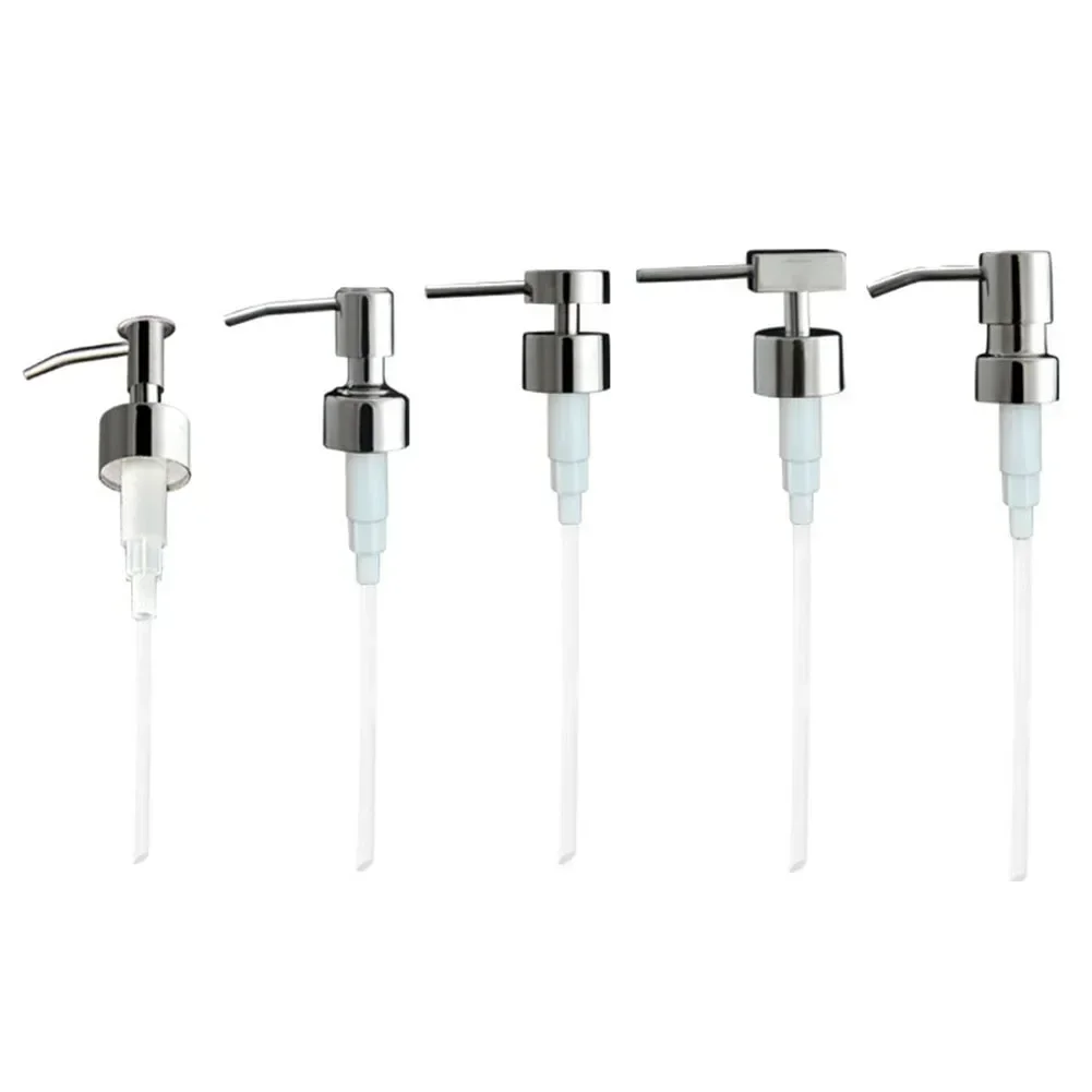 1PC Stainless Steel Liquid Soap Dispenser Head Hand Pump Bathroom Liquid Soap Dispenser Head Nozzle Suit For 25MM Bottle Mouth