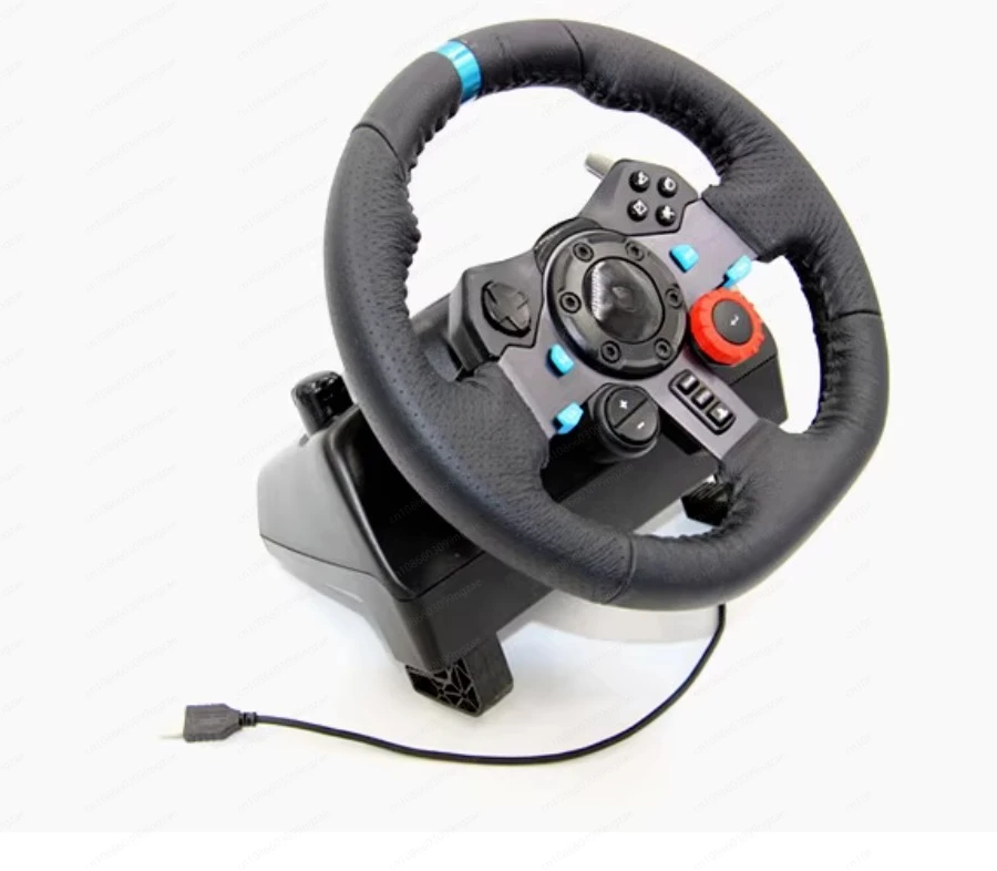 Simulación de carreras, volante de juego G29/G923, retroalimentación de fuerza de motor dual, plataforma compatible con PC/PS4/PS5