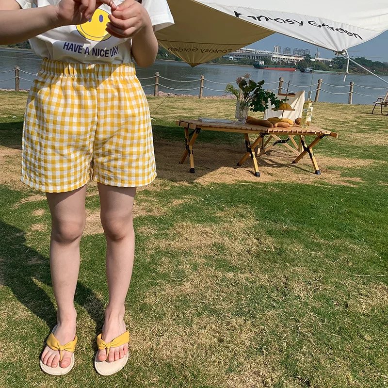 2024 Zomer Strandbroek Kinderen Veelzijdige Geruite Sport Koreaanse Casual Heren En Dames Geruite Shorts