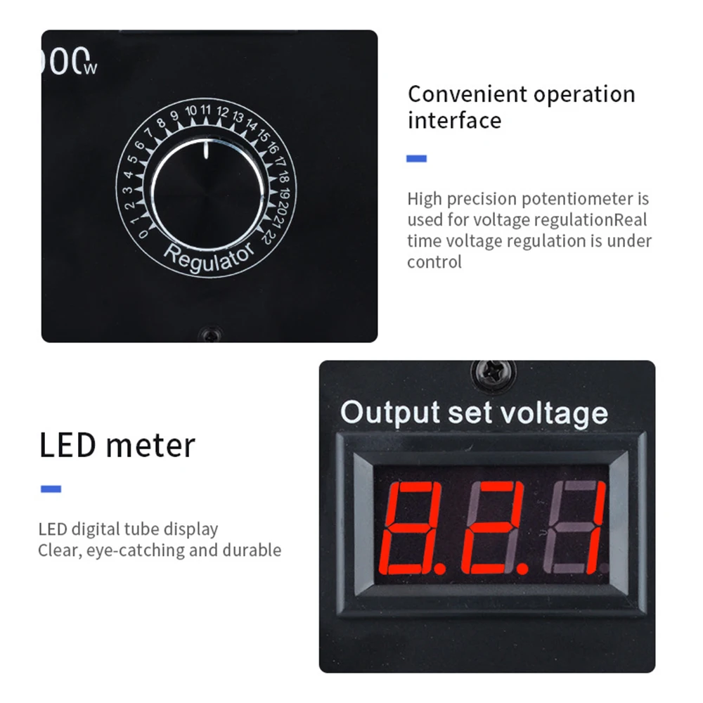 Imagem -04 - Controlador Regulador de Tensão em Regulador de Velocidade de Escurecimento de Alta Potência Transformador de Regulação de Temperatura Snt10000 w ac 110220v