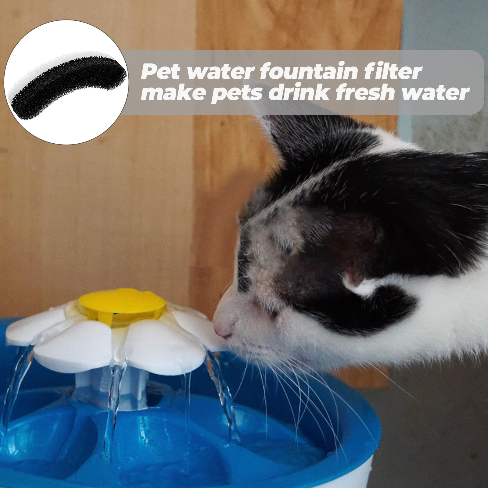 

8Pcs Cat Water Fountain Replacement Filters Durable Sponge Easy Install Remove Impurities Fresh Clean Water Filter