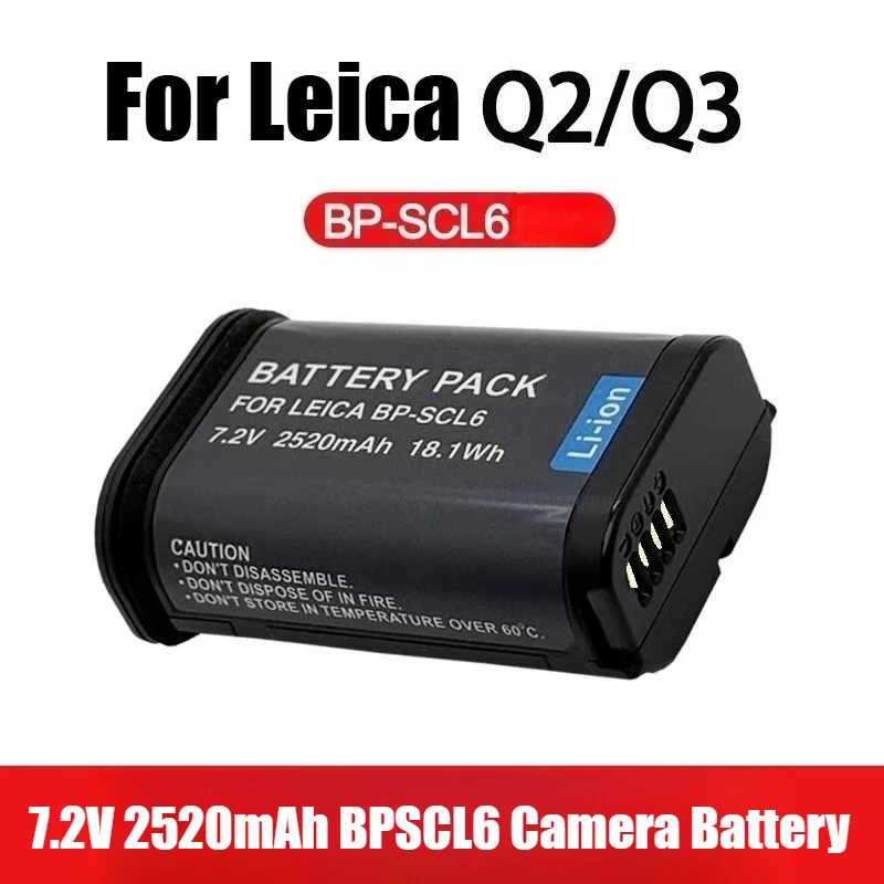 

7.2V 2520mAh 18.1Wh BP-SCL6 Replacement Battery 19 531 For Leica Q2 SL2 SL2-S Q3 SL3 SL3-S 43, LC-SCL6 Camera Batteries