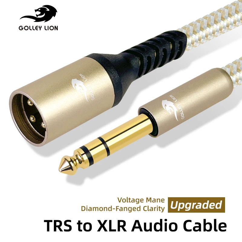 GOLLEY LION 6.35mm (1/4 Inch) TRS to XLR Cable Male to Male-Balanced Shielded 3 Pin XLR to 1/4 Quarter inch Cord, Profesional/Hi