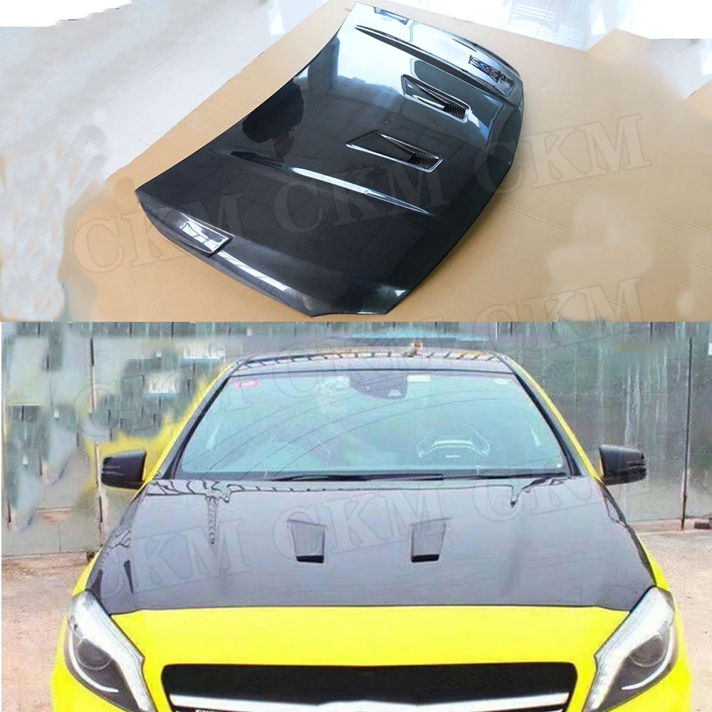 

CKMUUER Carbon Fiber Air Vent Cover Trims for Mercedes Benz A Class W176 A45 2013-2019 Bonnet Cap Front Bumper Engine Hood
