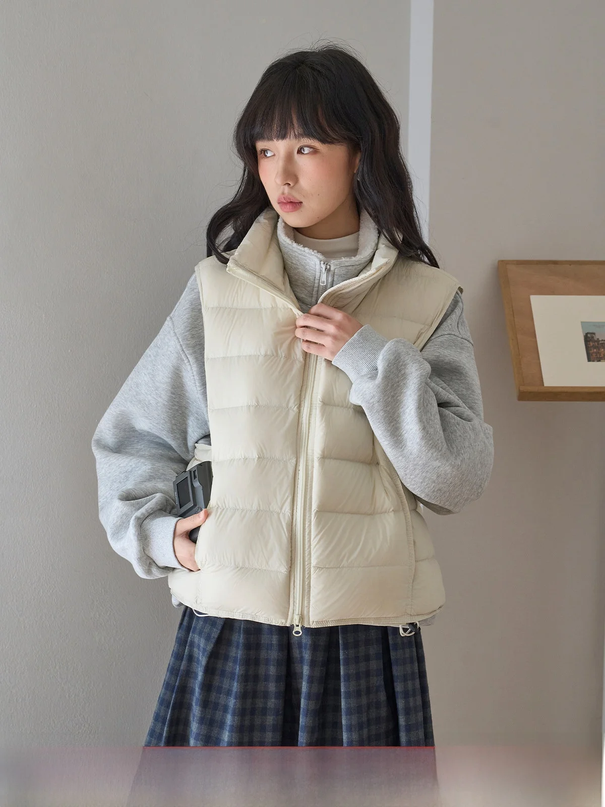 

ort Padded Vest Women's Outerwear Quilted Jaet Warm Commute Sle Faionable Layered Wear Poly Fiber Zipper Closure Vest